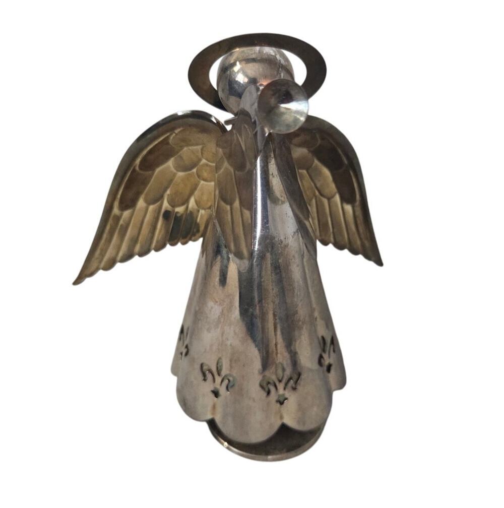 Dillard’s Trimmings 7” Angel Musical Silver Plated Plays Silent Night